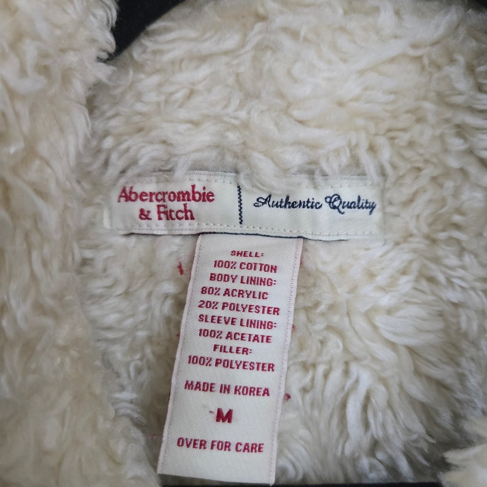 Abercrombie & Fitch Corduroy Jacket Medium Sherpa Lined Western Boho Hippie - Picture 3 of 6